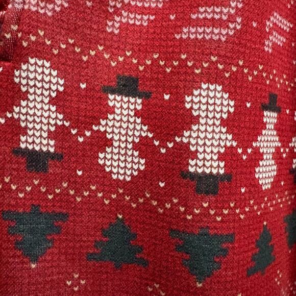 Fabletics‎ Women's Red Fair Isle Cozy Fleece Hooded Jumpsuit Pajama Medium - Picture 7 of 11